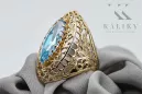 14 Karat Gelbgold Aquamarin Ring Vintage Stil vrc090y